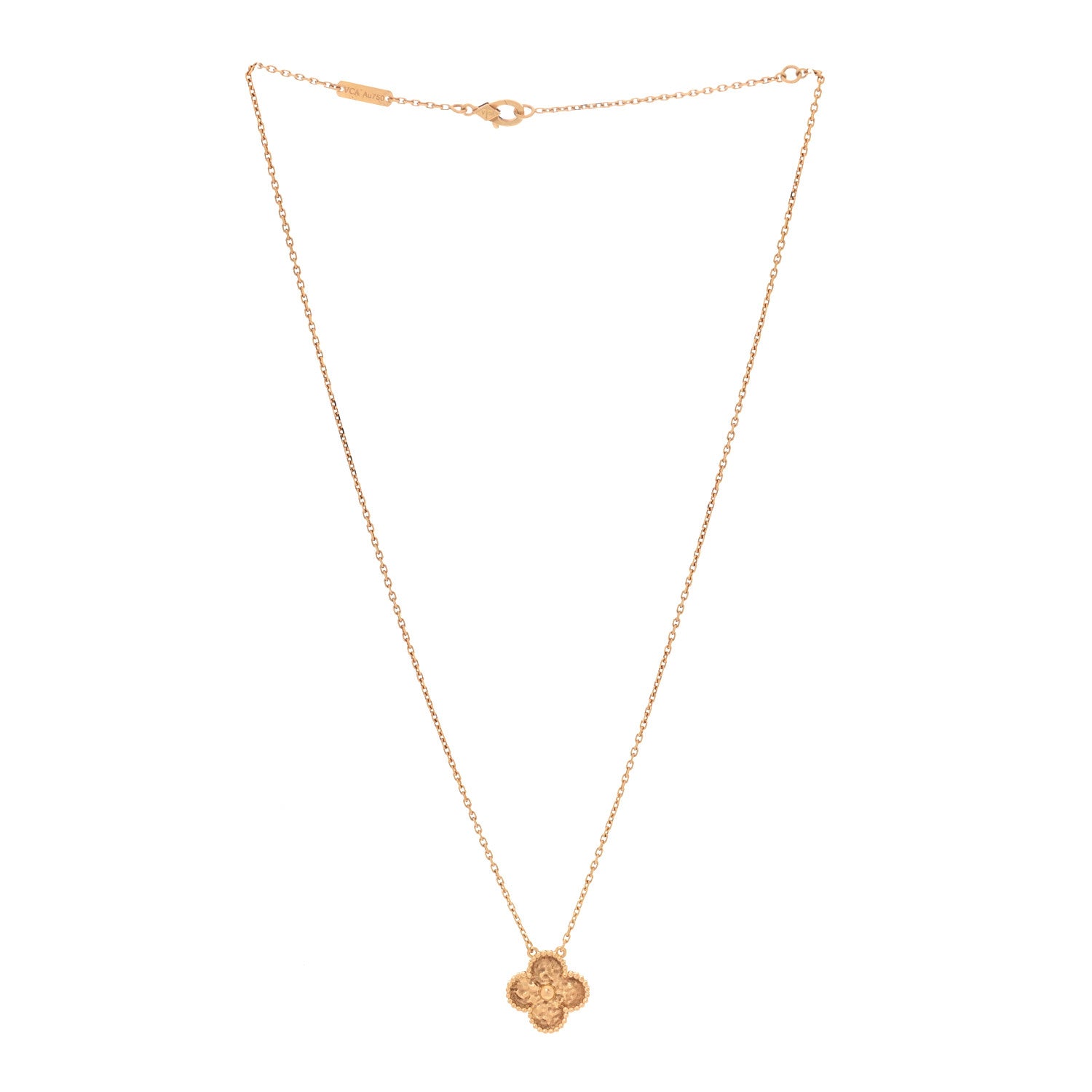Van Cleef & Arpels 18K Yellow Gold Vintage Alhambra Pendant Necklace 3 of 6