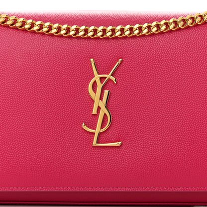 Saint Laurent Grain De Poudre Monogram Chain Wallet Bubblegum 8 of 16