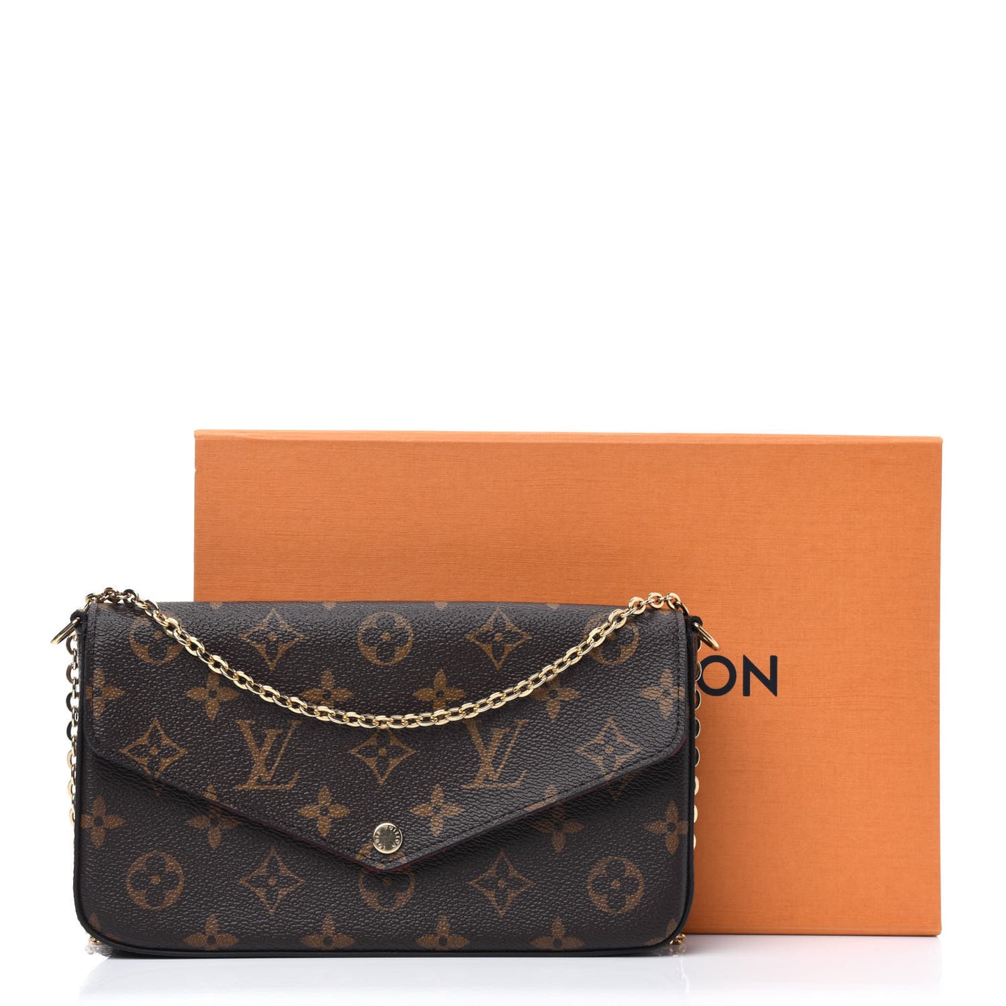 Monogram Pochette Felicie Chain Wallet Fuchsia