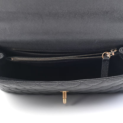 Chanel Caviar Lizard Embossed Quilted Small Coco Handle Flap Black 5 of 9
