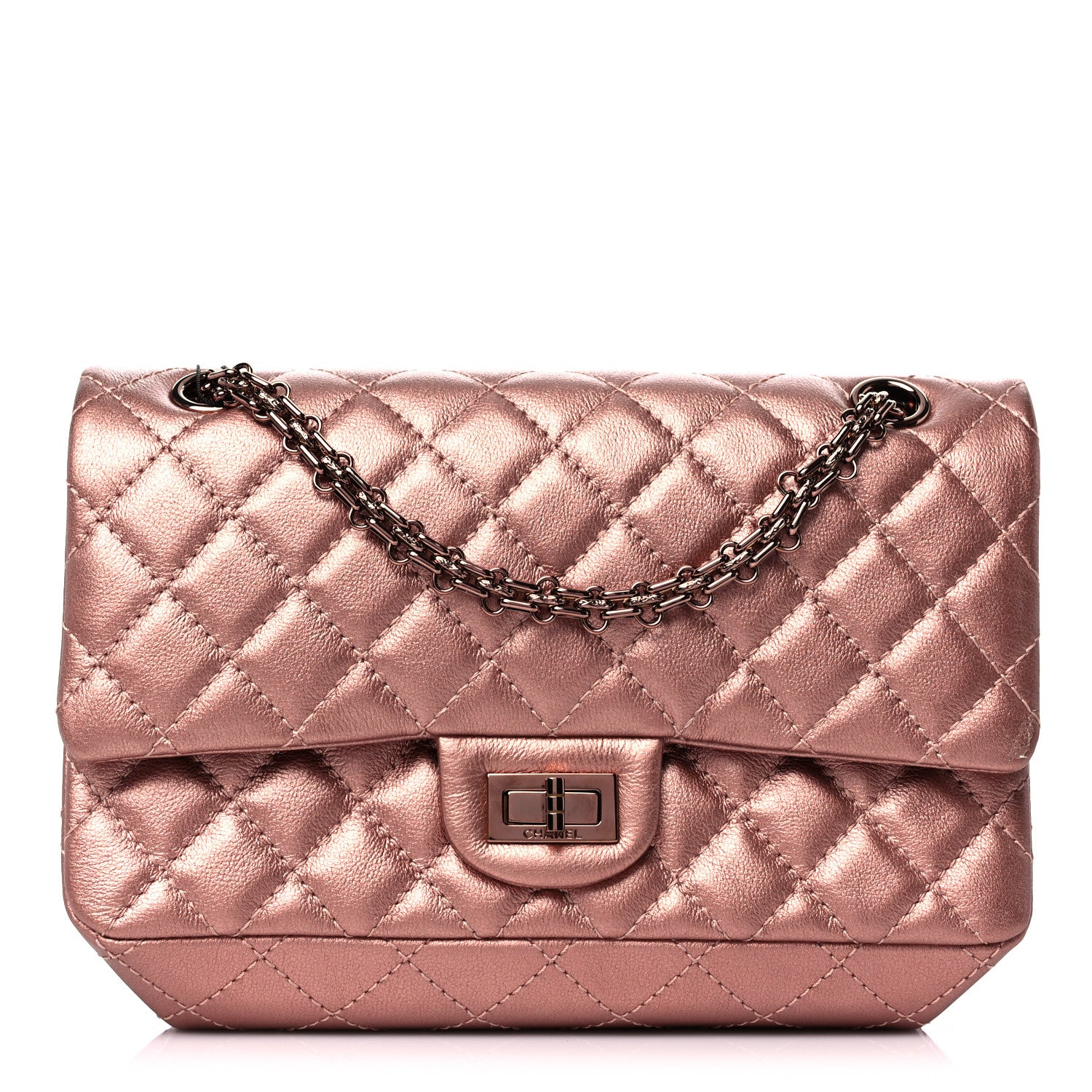 Chanel Metallic Grained Calfskin Quilted 2.55 Reissue 225 Flap Copper Pink 1 of 11