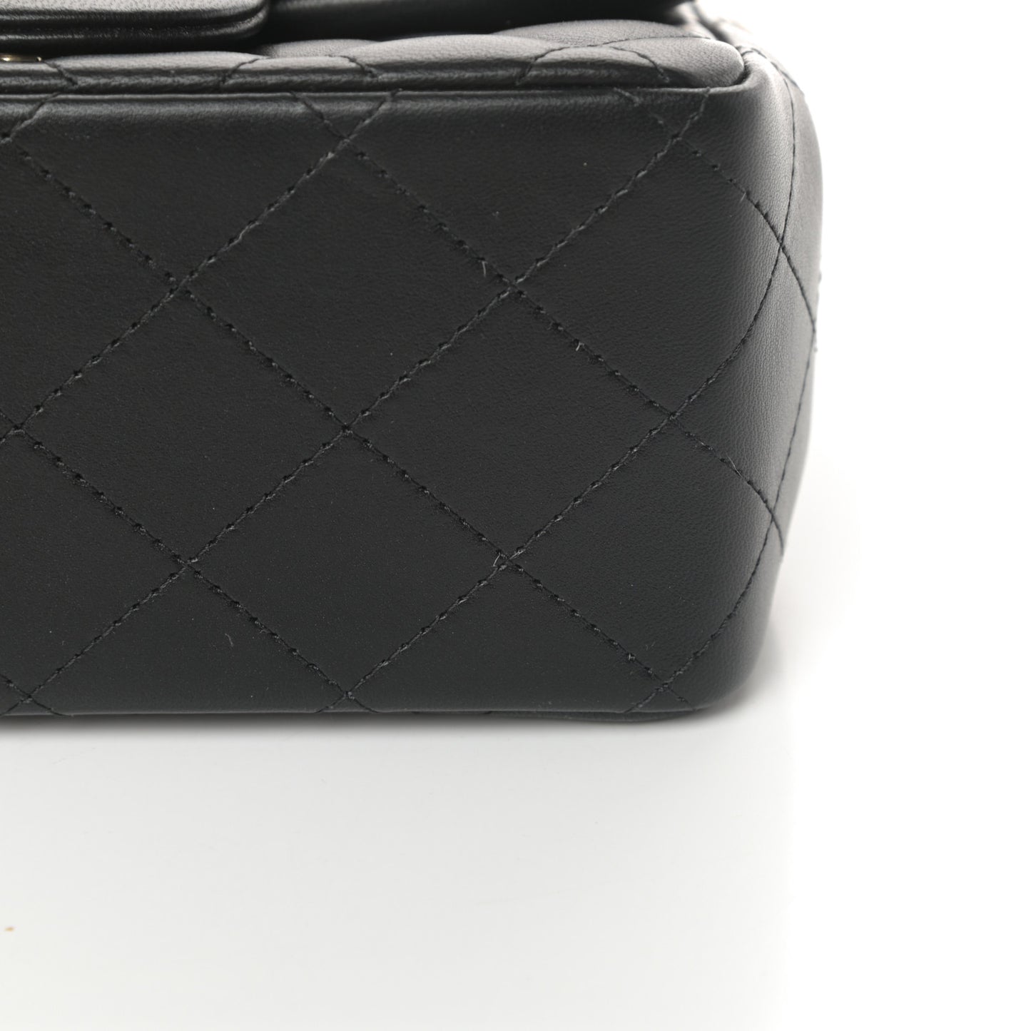 Lambskin Quilted Mini Square Flap Black
