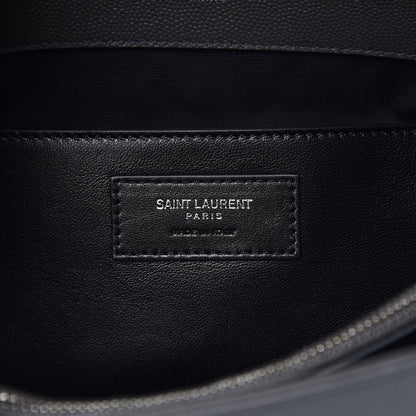 Saint Laurent Grain De Poudre Medium West Hollywood Monogram Fold-Over Grey 7 of 11