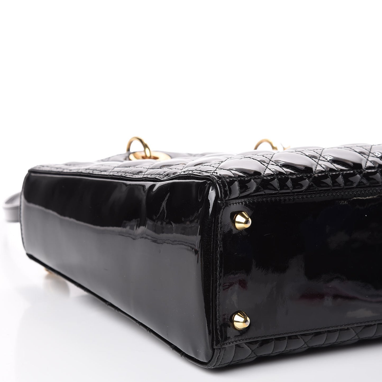 Patent Cannage Large Lady Dior Black