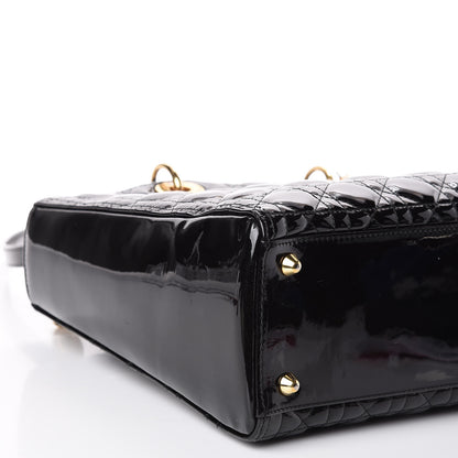 Christian Dior Patent Cannage Large Lady Dior Black 7 of 10