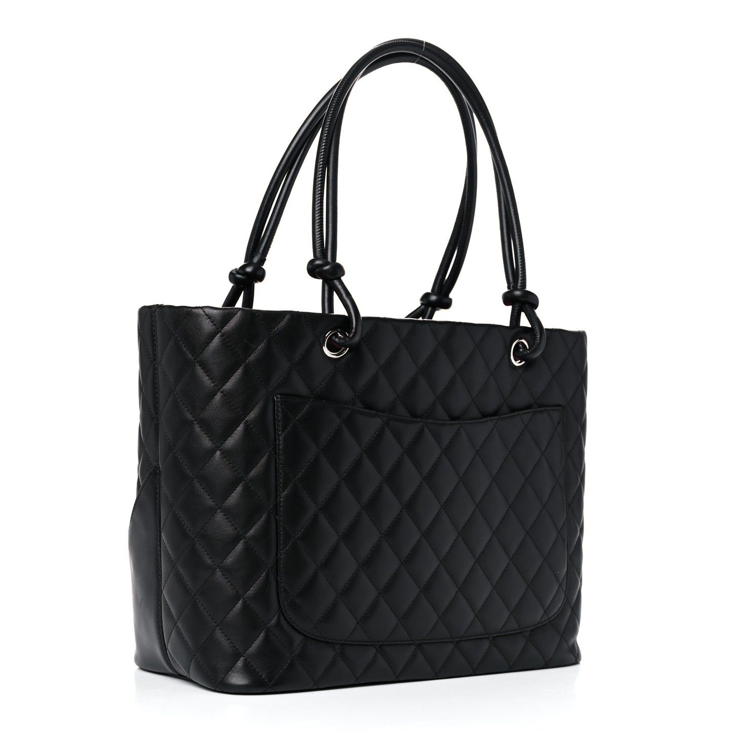 Calfskin Quilted Large Cambon Tote Black