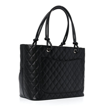 Chanel Calfskin Quilted Large Cambon Tote Black 3 of 16