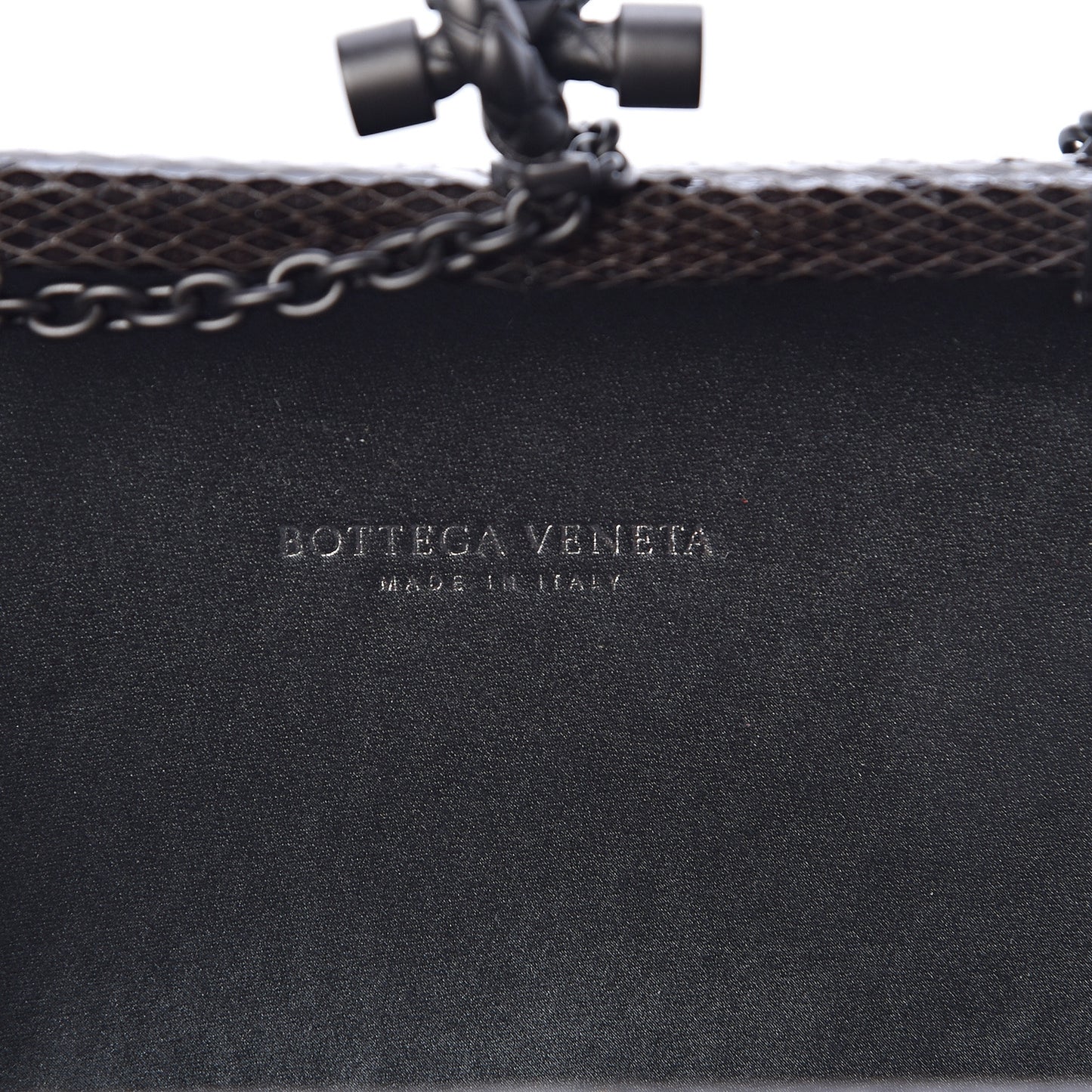Satin Ayers Intrecciato Chain Knot Clutch Grey