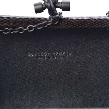 Bottega Veneta Satin Ayers Intrecciato Chain Knot Clutch Grey 6 of 9