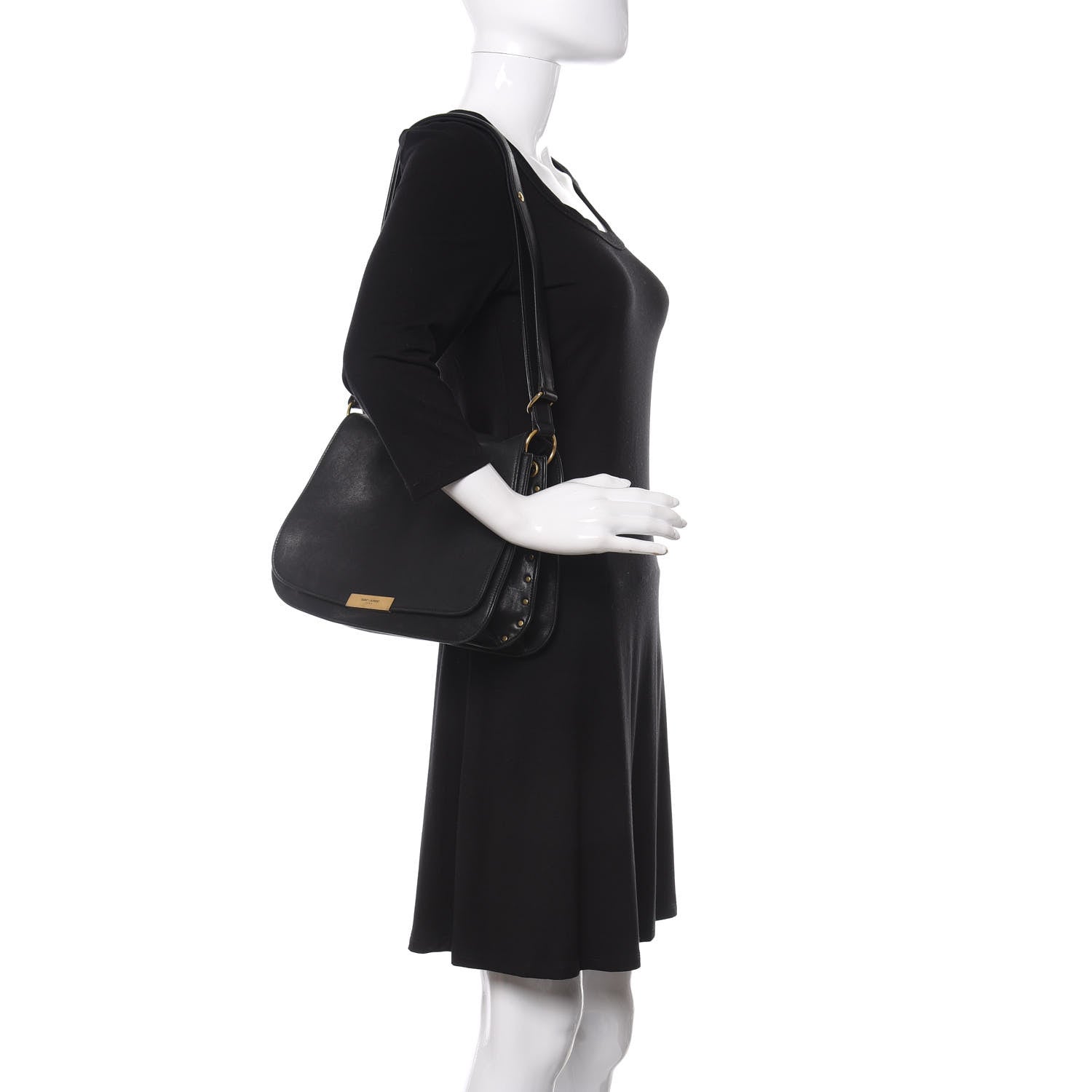 Saint Laurent Lambskin Amalia Flap Shoulder Bag Black 2 of 9