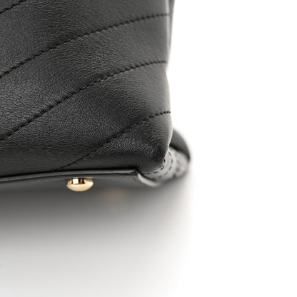 Chanel Calfskin Chevron Quilted Large Shopping Tote  Black 11 of 13