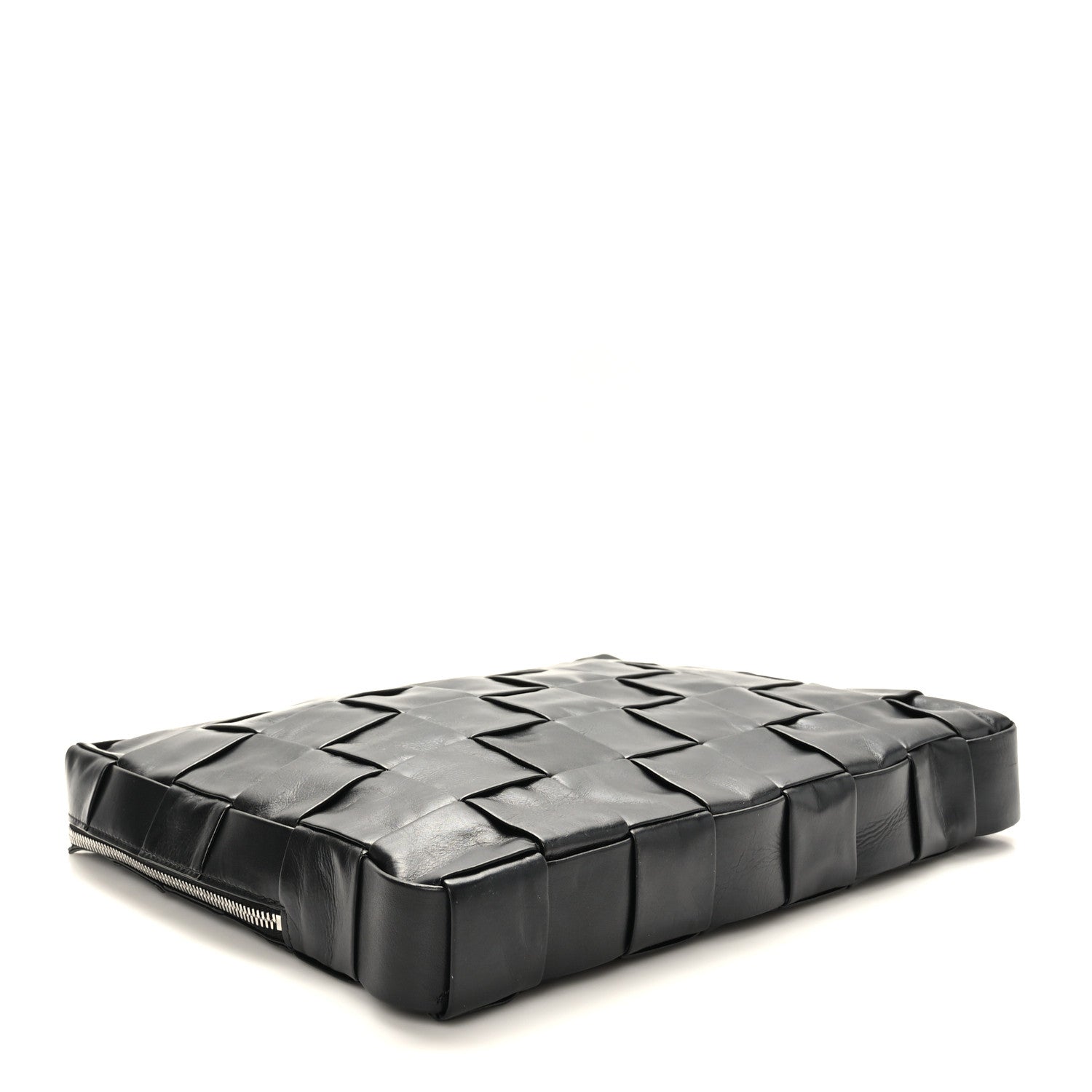 Bottega Veneta Paper Calfskin Maxi Intreccio Large Document Zipped Case Black 5 of 9