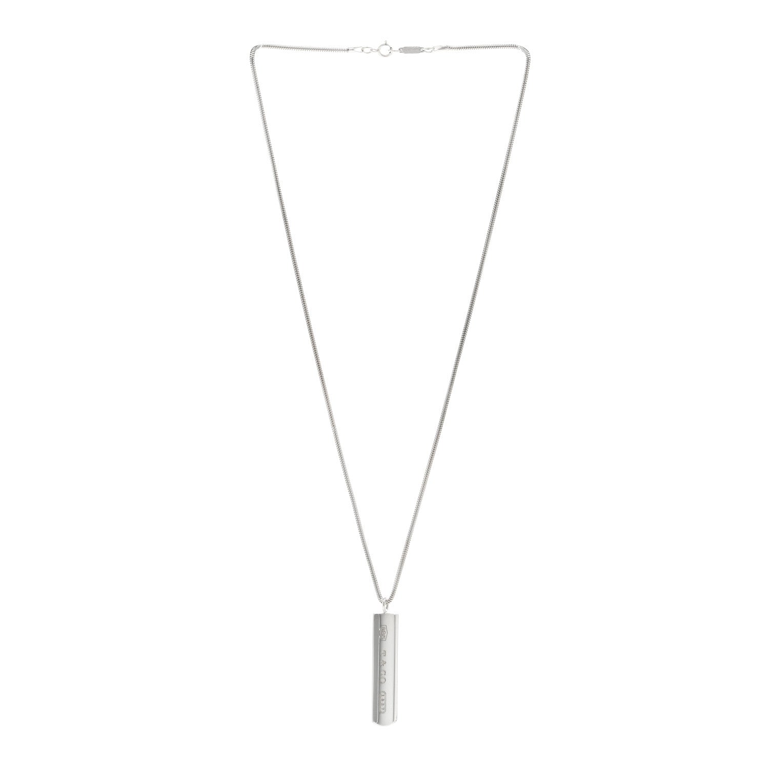 Tiffany Sterling Silver 1837 Bar Pendant Necklace 3 of 4