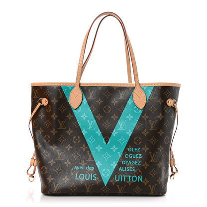 Louis Vuitton Monogram V Neverfull MM Turquoise 1 of 10
