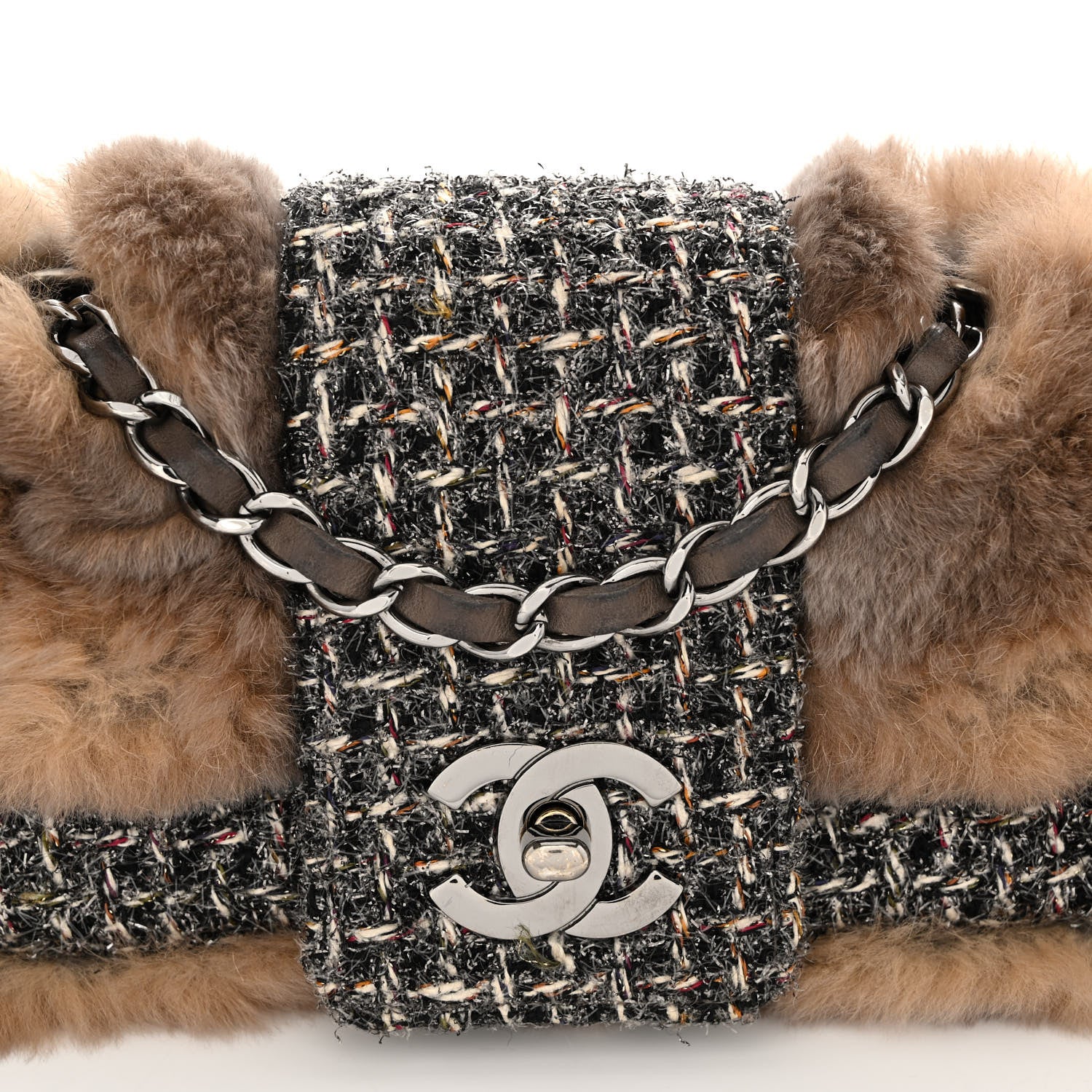 Chanel Rabbit Fur Fantasy Tweed Small Flap 7 of 9