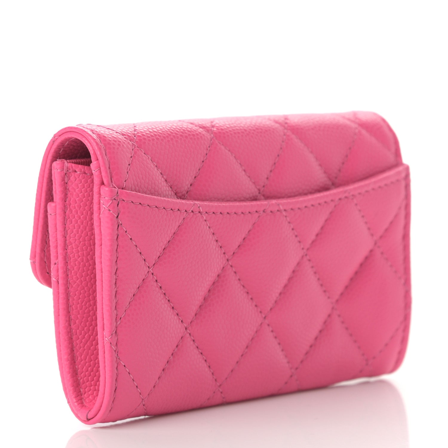 Chanel Caviar Quilted Flap Card Holder Wallet Pink 3 of 9