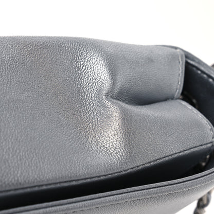 Chanel Metallic Sheepskin Chevron Quilted Medium Vintage Mademoiselle Flap Silver 15 of 17