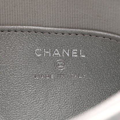 Chanel Iridescent Mirror Goatskin Quilted Clutch With Chain Silver 6 of 12