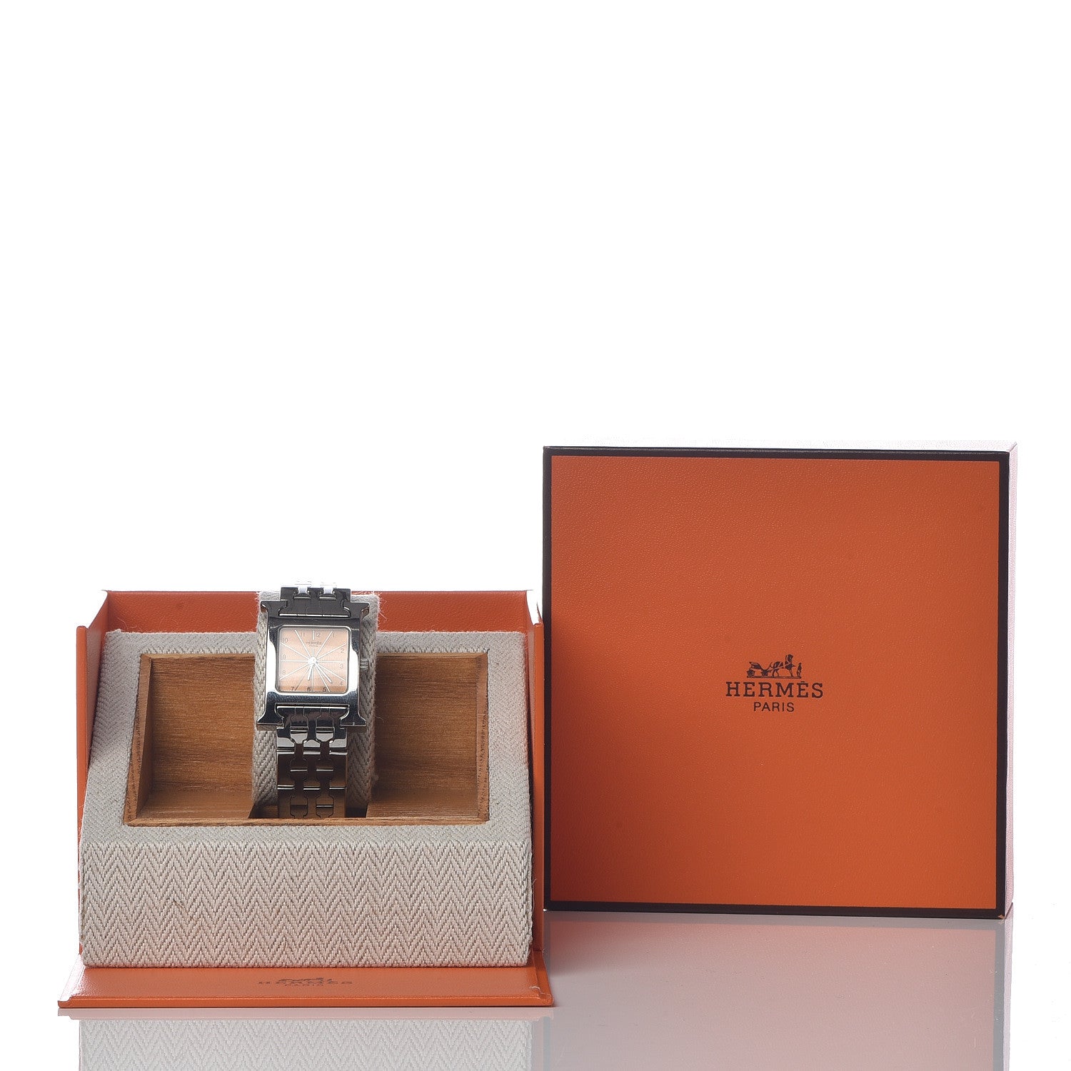 Hermes Stainless Steel 21mm Heure H Hour Quartz Watch Orange 11 of 11