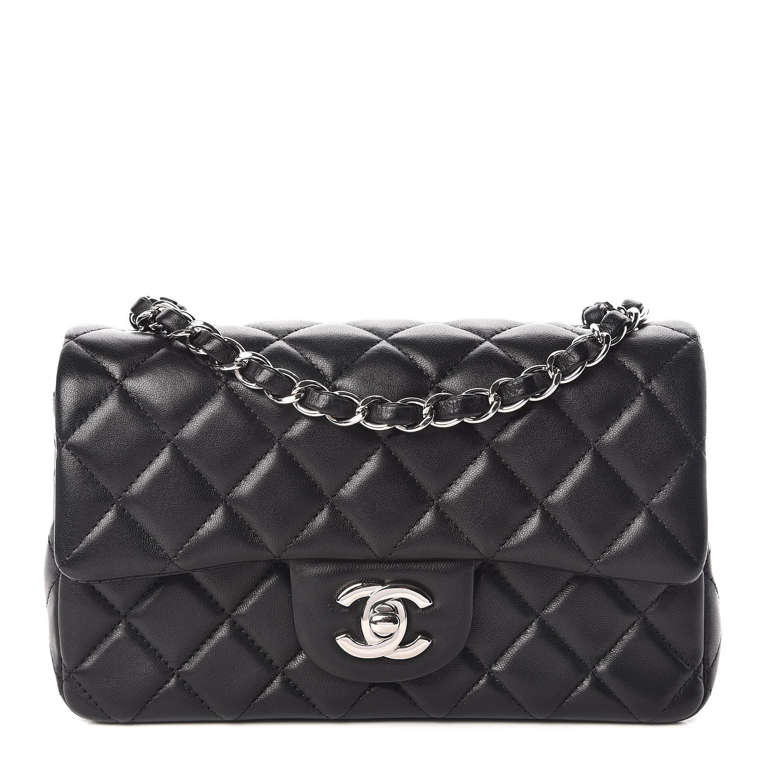 Chanel Lambskin Quilted Mini Rectangular Flap Black 1 of 10