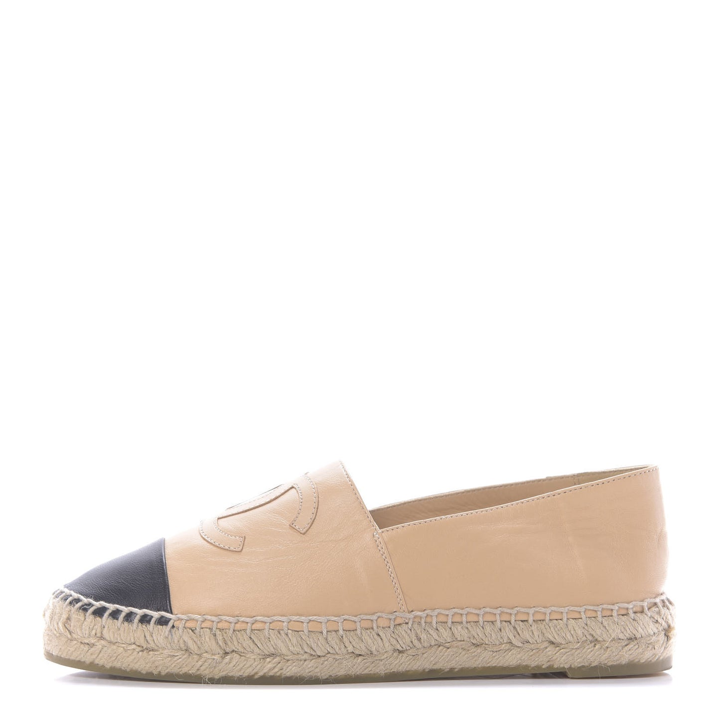 Lambskin CC Espadrilles 38 Beige Black