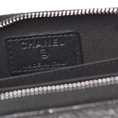 Chanel Metallic Lambskin Star Embossed Coin Purse Case Dark Grey 6 of 9