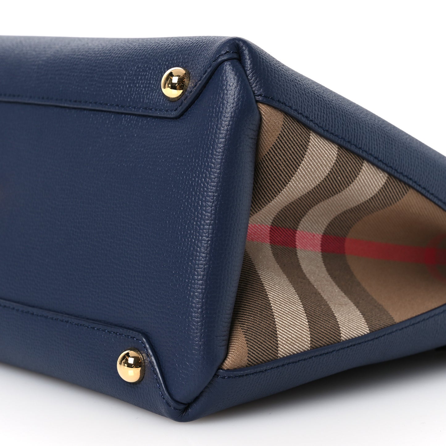 Derby Calfskin Vintage Check Medium Banner Tote Regency Blue