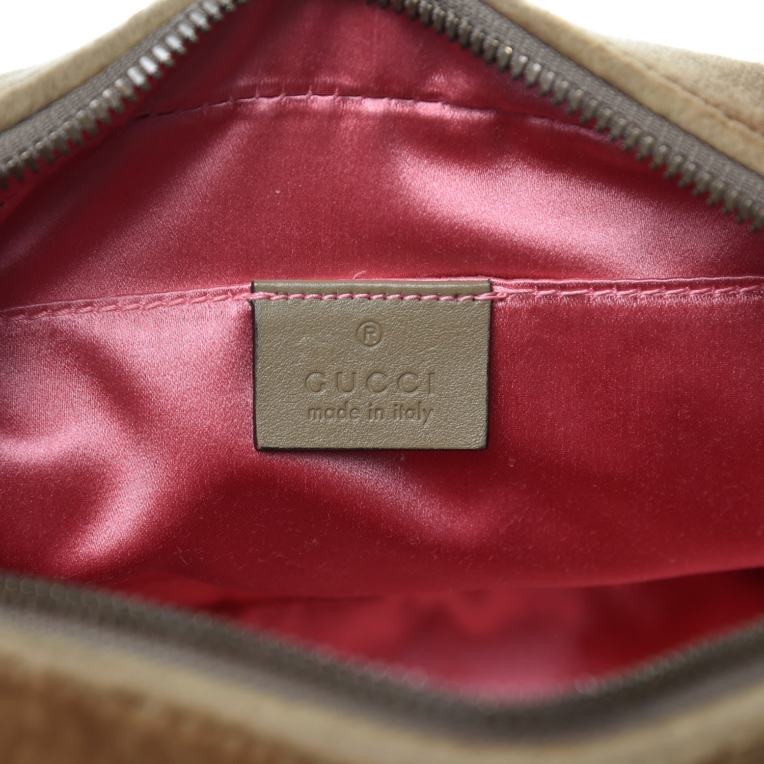 Gucci Velvet Matelasse Small GG Marmont Chain Shoulder Bag Taupe 6 of 9