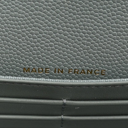 Chanel Caviar Quilted Large Gusset Flap Wallet Dark Green 7 of 9