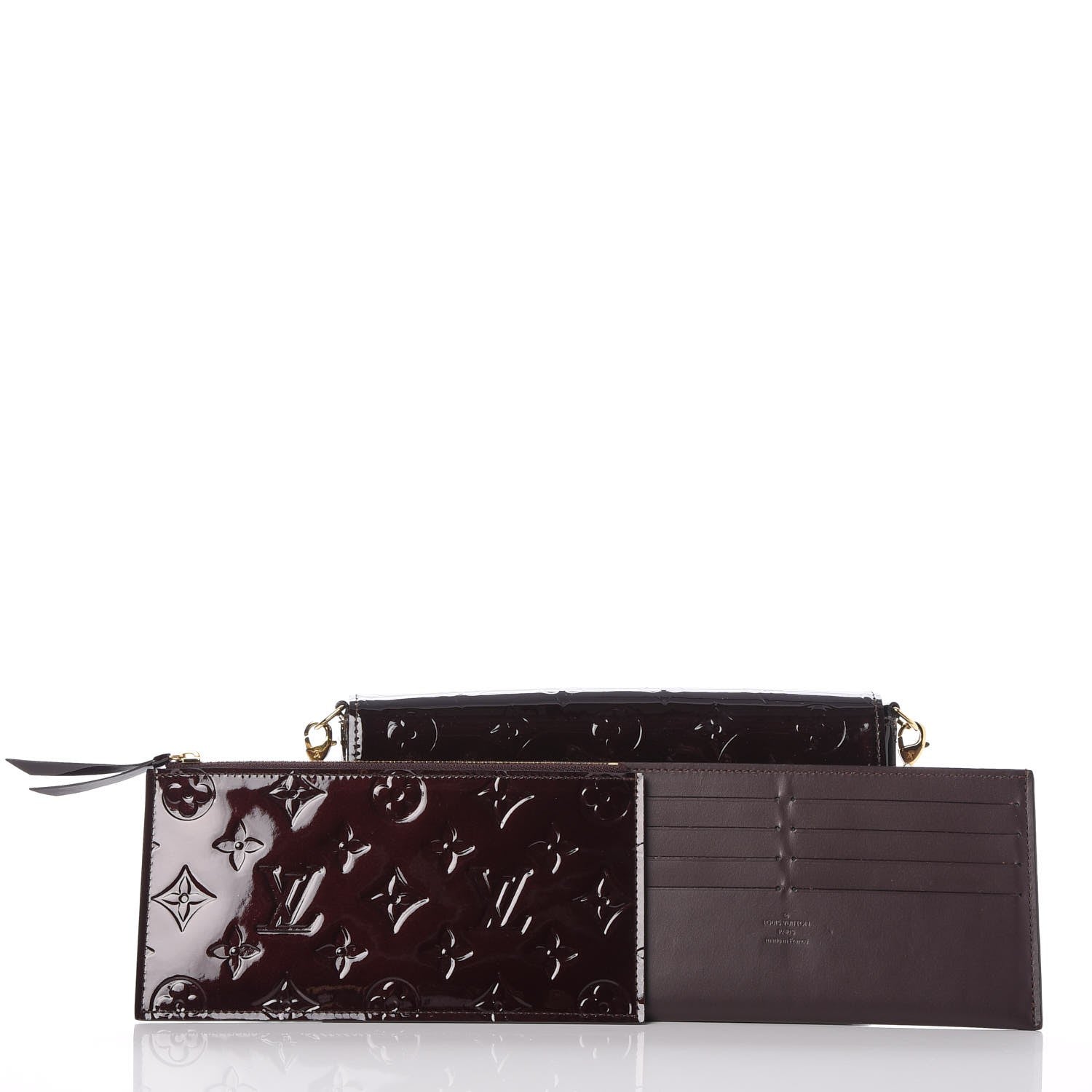 Louis Vuitton Vernis Pochette Felicie Chain Wallet Amarante 5 of 9