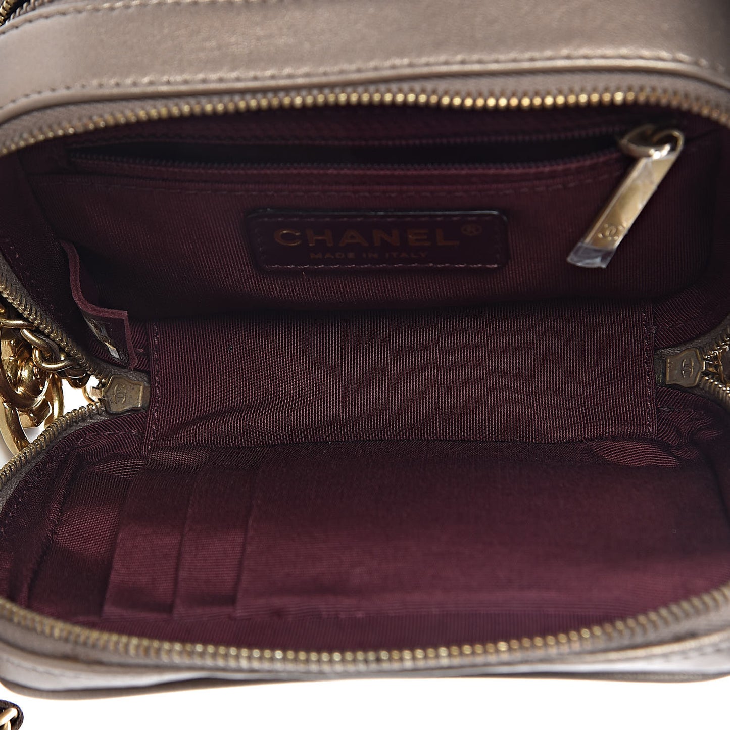 Metallic Lambskin Mini Coco Boy Camera Case Dark Gold