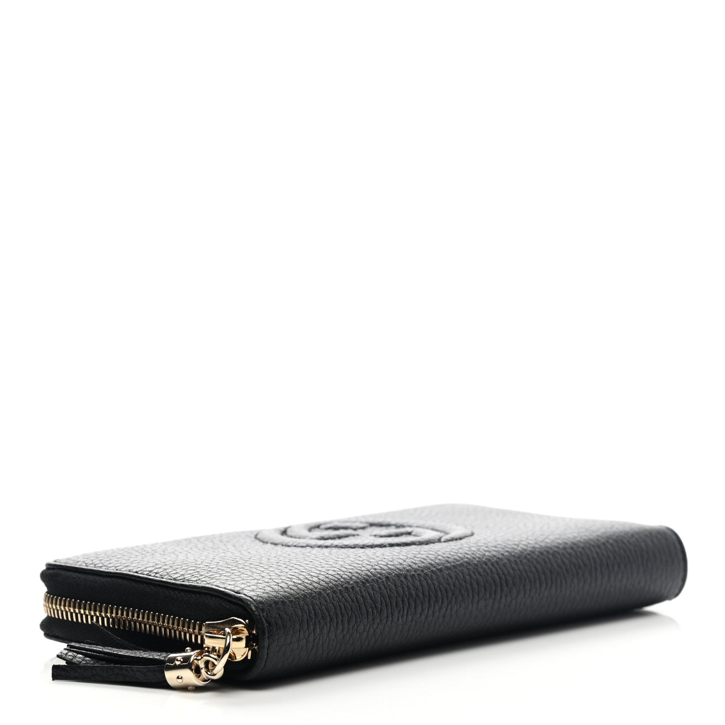 Pebbled Calfskin Soho Zip Around Wallet Black
