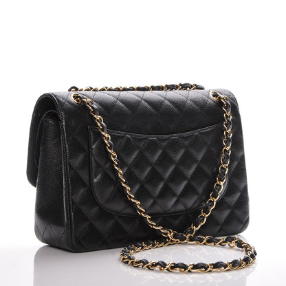 Chanel Caviar Quilted Jumbo Double Flap Black 3 of 7