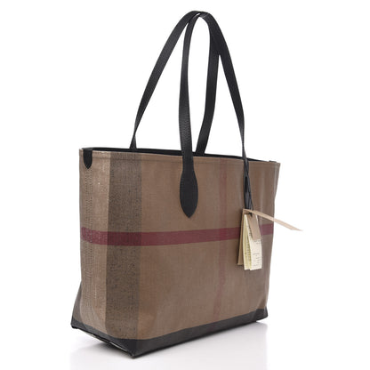 Burberry Coated Canvas Mega Check Medium Doodle Tote Black 3 of 9