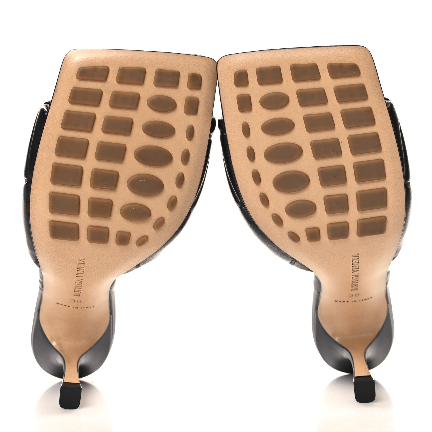 Bottega Veneta Nappa Quilted Rubber Lido Mule Sandals 38 Black 6 of 8