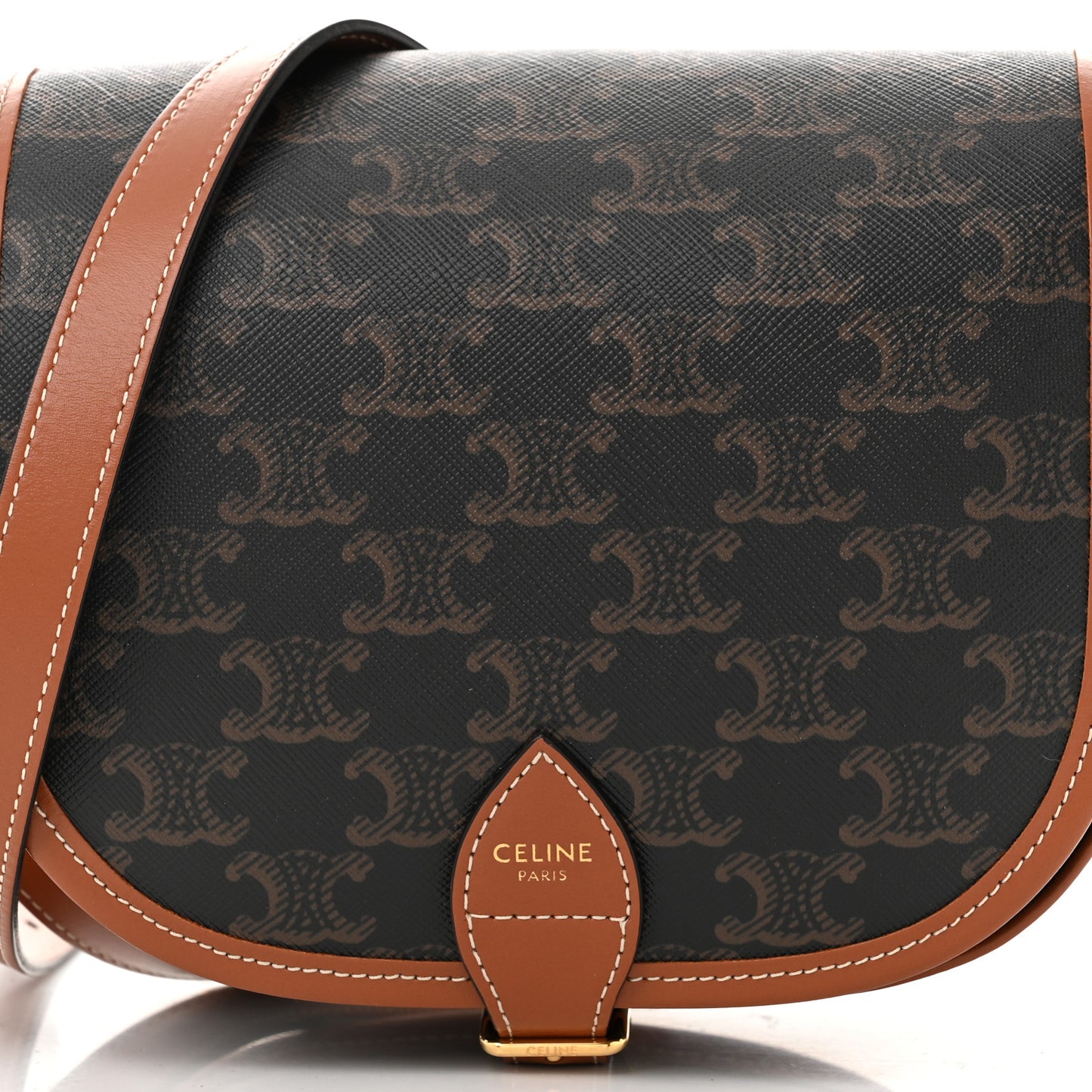 Triomphe Canvas Medium Folco Bag Tan