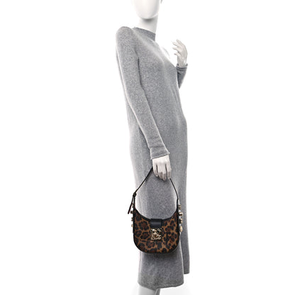 Christian Louboutin Calfskin Leopard Print Mini Carasky Shoulder Bag Black 2 of 8