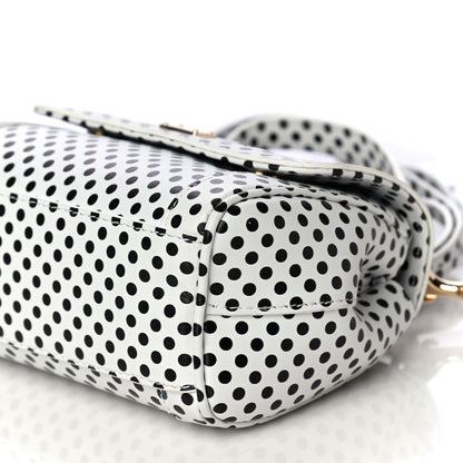 Dolce & Gabbana Vitello Polka Dot Childrens Satchel White Black 9 of 9