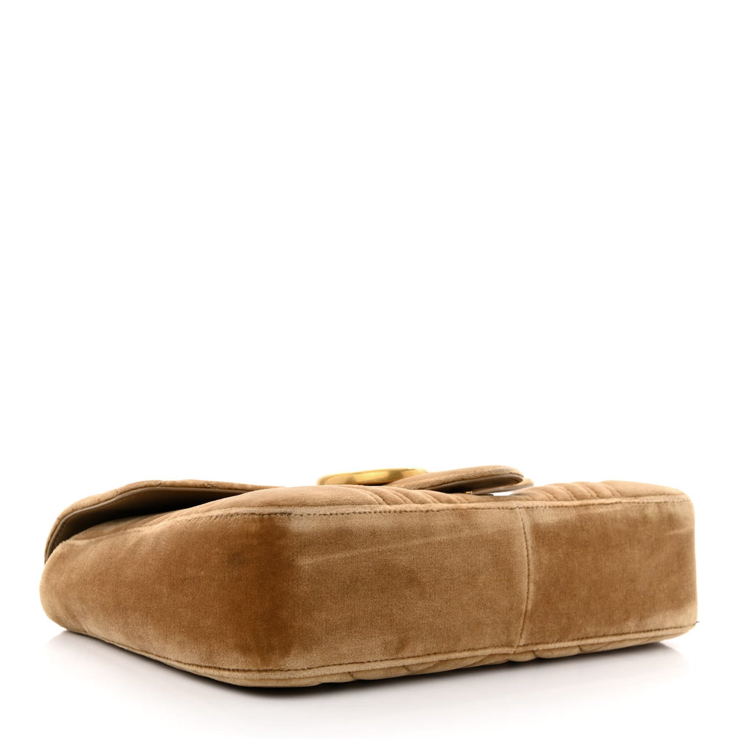 Velvet Matelasse Medium GG Marmont Shoulder Bag Taupe