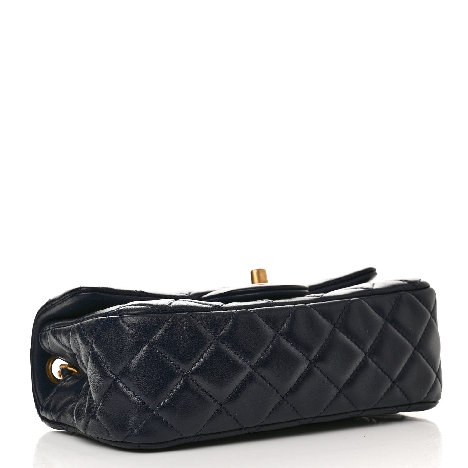 Chanel Lambskin Quilted Mini Pearl Crush Rectangular Flap Navy Blue 4 of 11