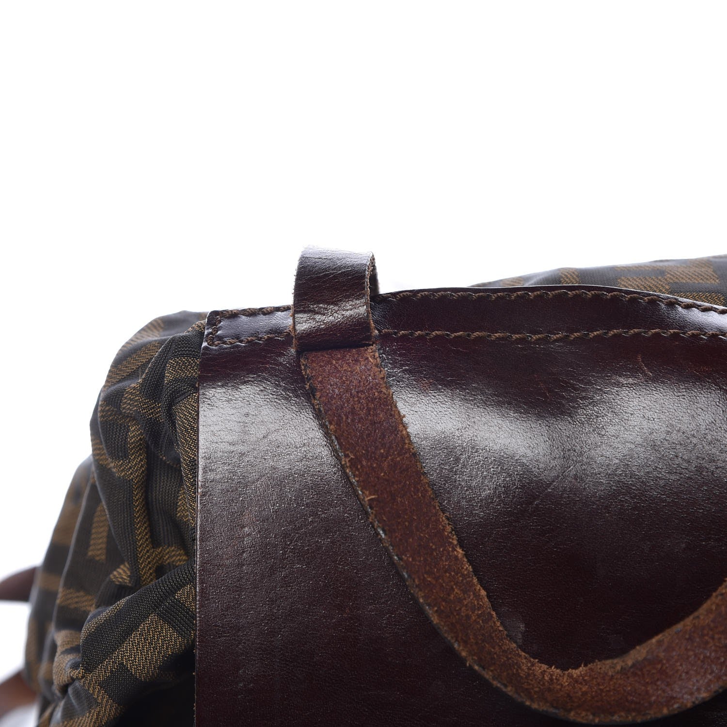 Fendi Zucca Drawstring Flap Backpack Tobacco 9 of 10
