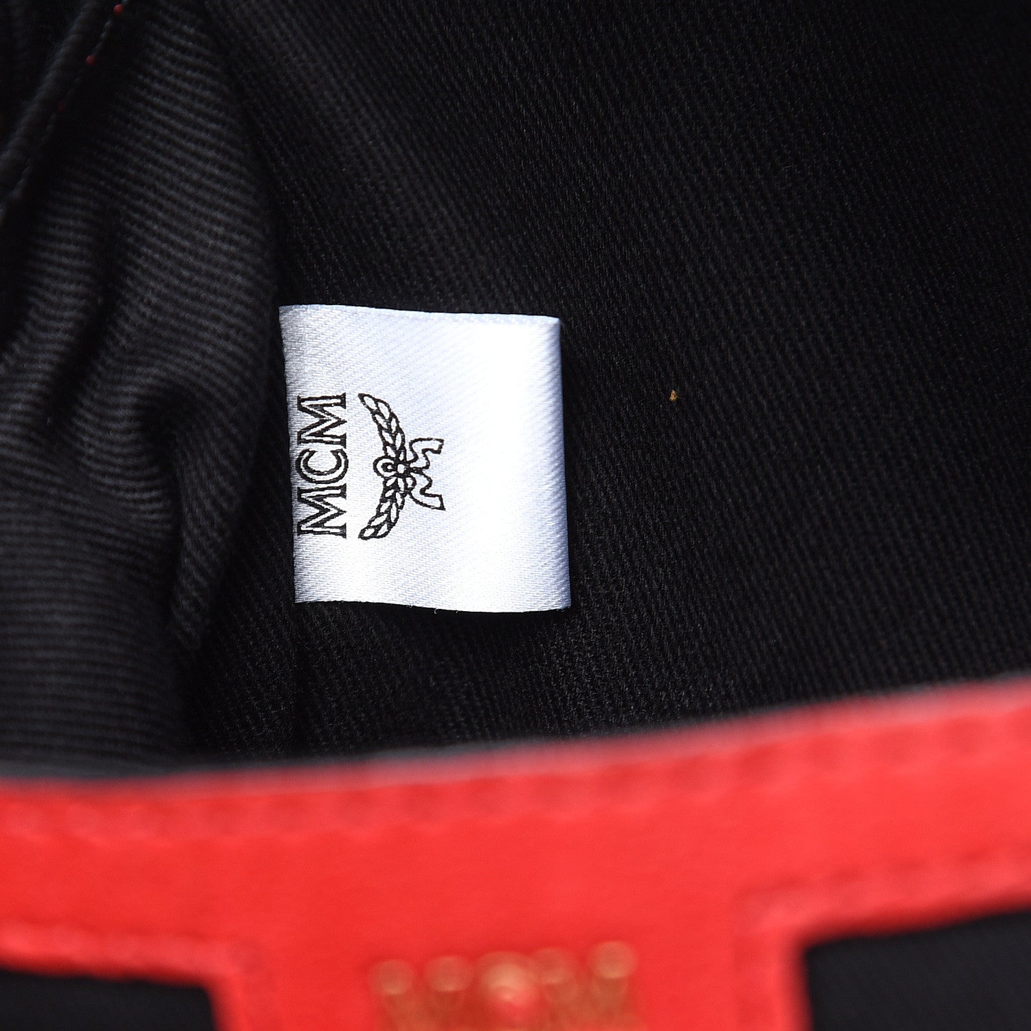 MCM Lambskin Fox Fur Small Stark Insignia Backpack Red 7 of 19