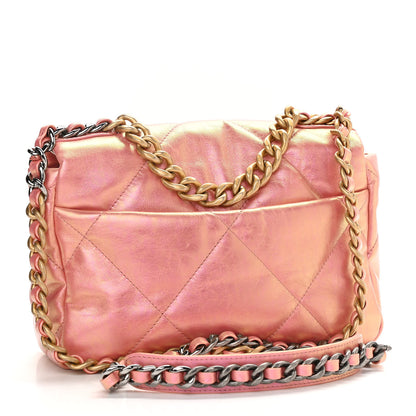 Chanel Iridescent Calfskin Quilted Medium Chanel 19 Flap Pink 2 of 11