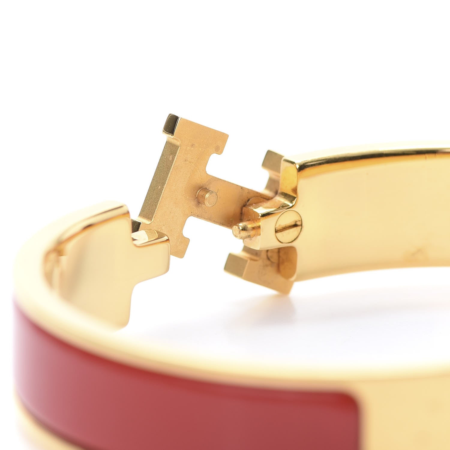 Hermes Enamel Narrow Clic Clac H Bracelet GM Red 5 of 5