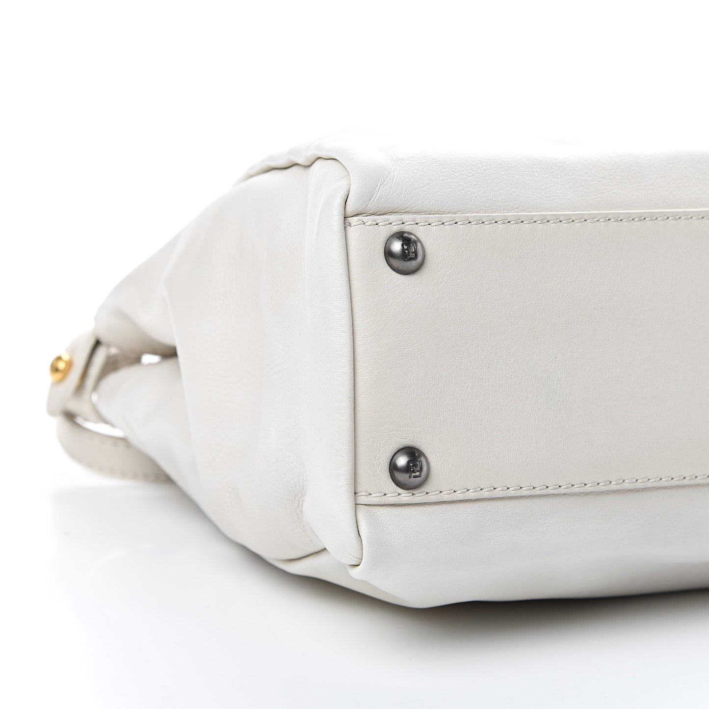 Vitello Suede Medium Peekaboo Iconic Satchel White