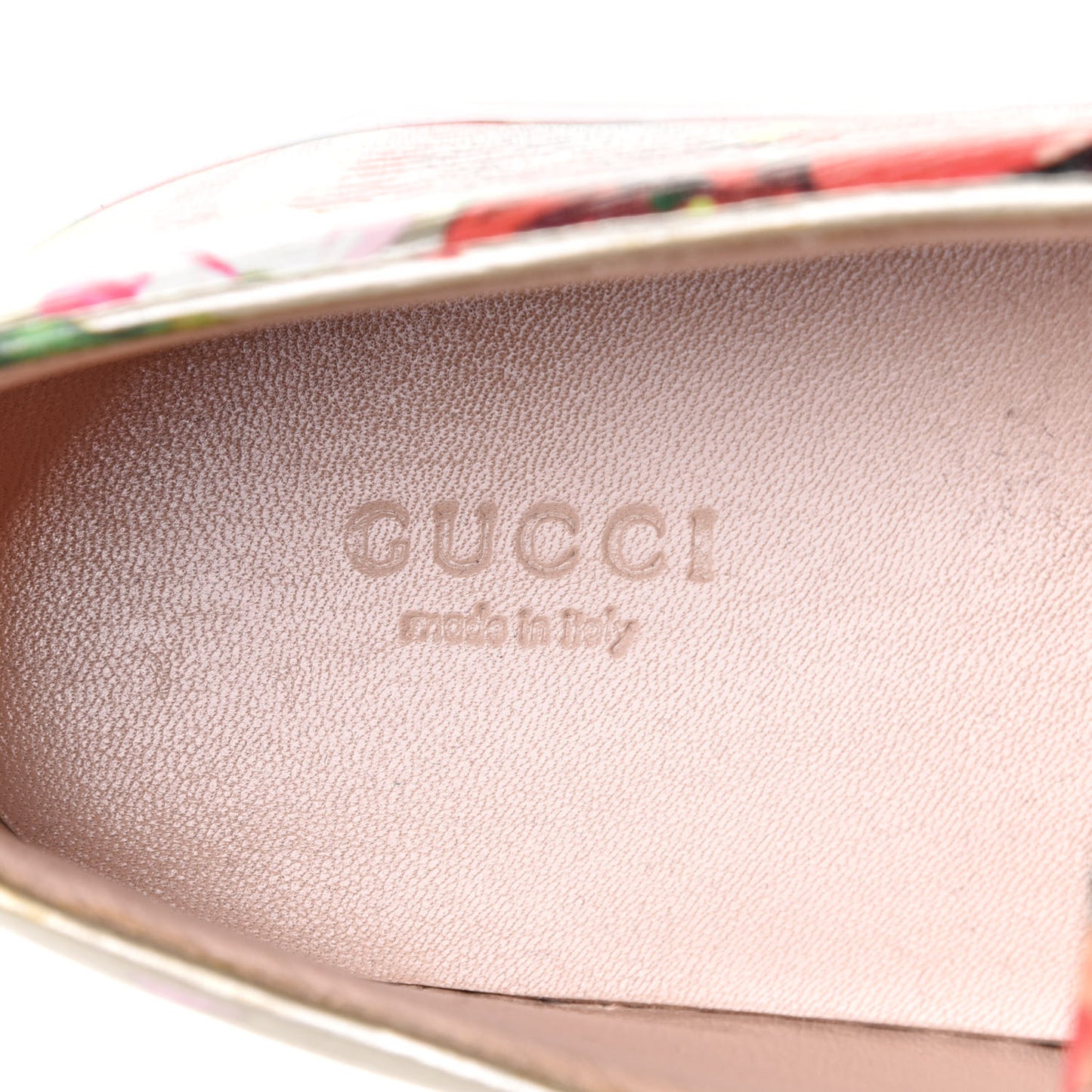 Calfskin Blooms Print Womens Slip On Sneakers 38.5 Gold Multicolor Dry Rose