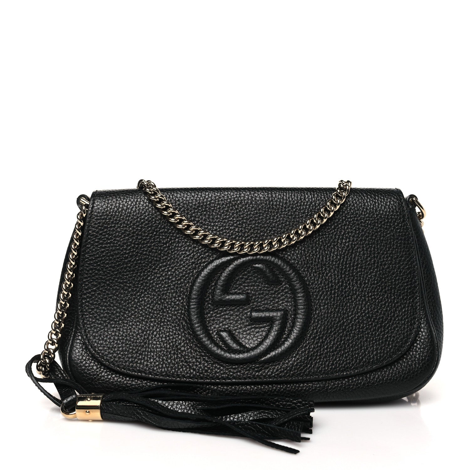 Gucci Pebbled Calfskin Medium Soho Flap Crossbody Black 1 of 10