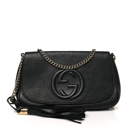 Gucci Pebbled Calfskin Medium Soho Flap Crossbody Black 1 of 10