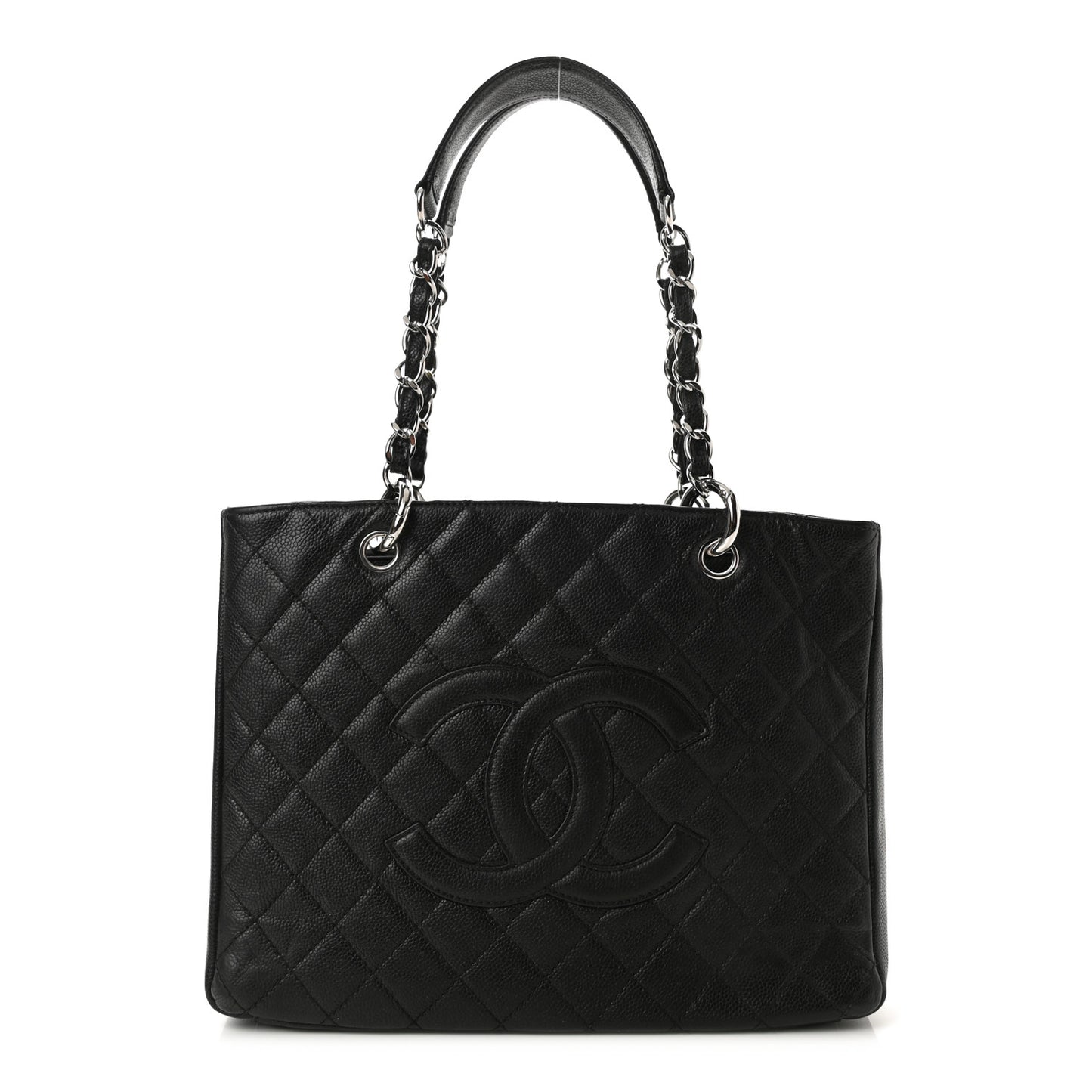 Caviar Quilted Grand Shopping Tote GST Black
