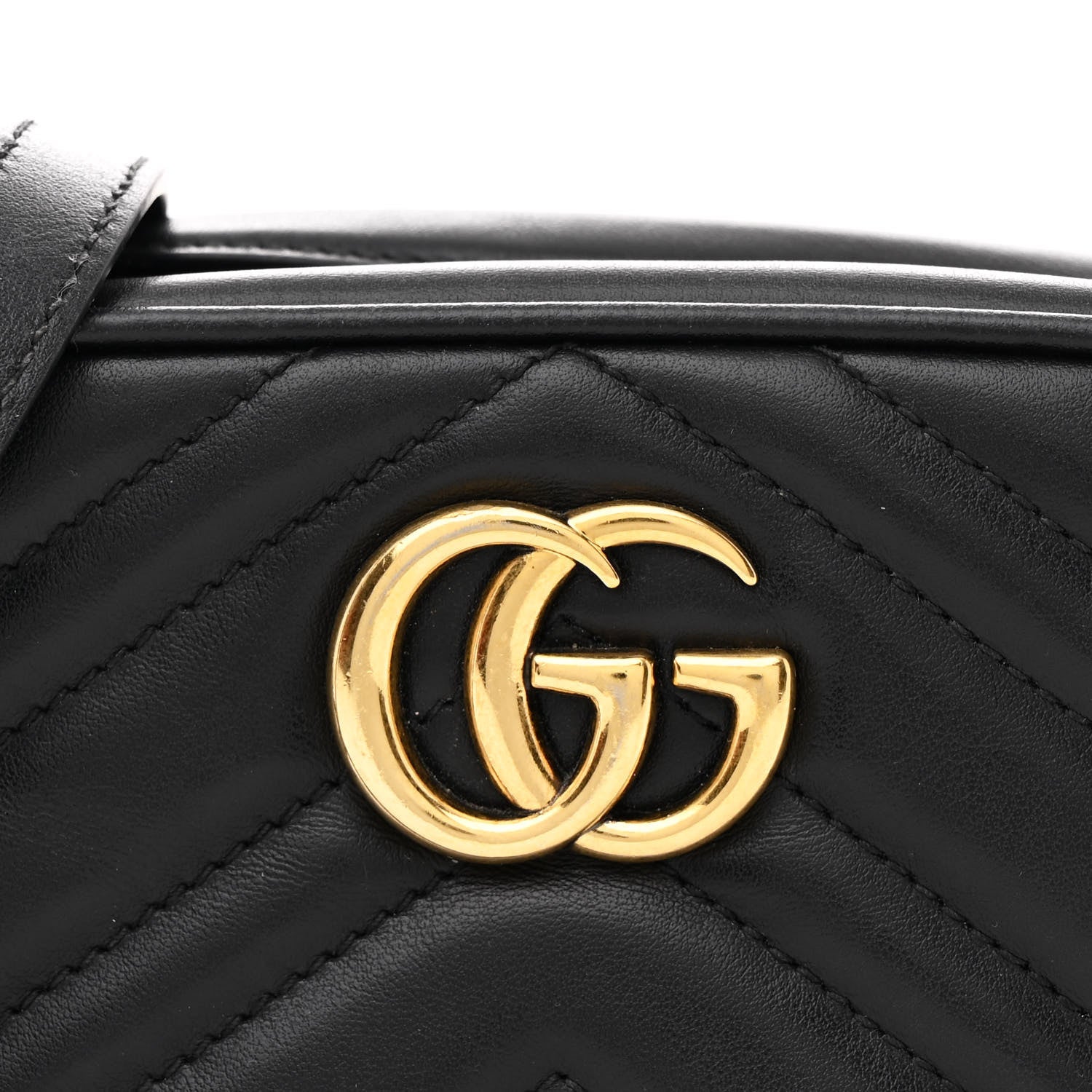 Gucci Calfskin Matelasse Mini GG Marmont Chain Shoulder Bag Black 8 of 10